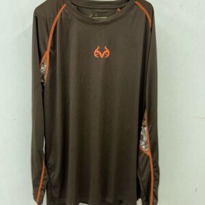 Men's Realtree Brown Long Sleeve Shirt w/ camo accents size XXL